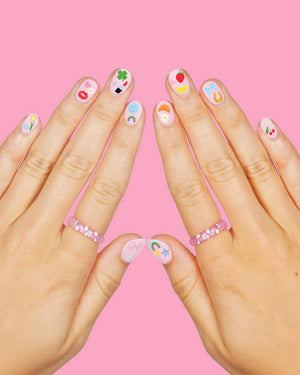Cute Girl Nail Stickers - 604 adhesive nail stickers