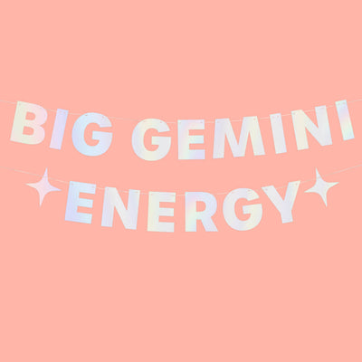 Big Gemini Energy Banner - iridescent foil banner