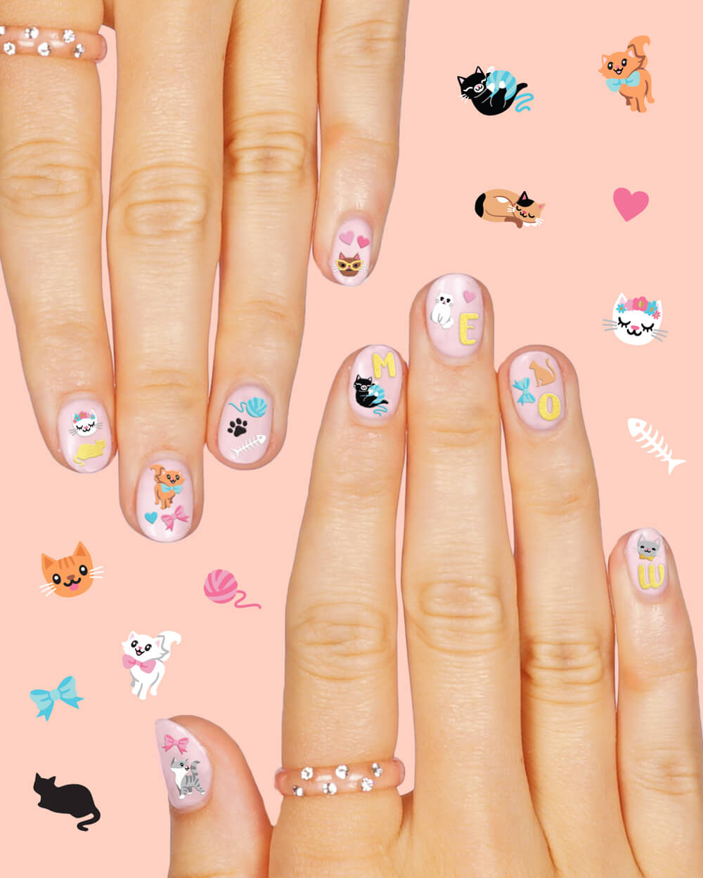 Cool Cat Nail Stickers - 608 nail stickers