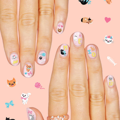 Cool Cat Nail Stickers - 608 nail stickers