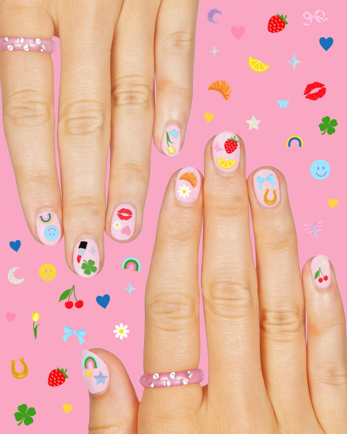 Cute Girl Nail Stickers - 604 adhesive nail stickers
