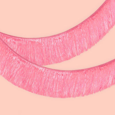 Let's Go Party Fringe - pink iridescent banner