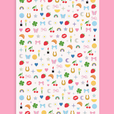 Cute Girl Nail Stickers - 604 adhesive nail stickers