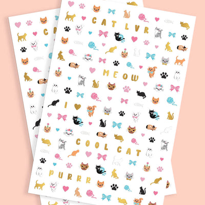 Cool Cat Nail Stickers - 608 nail stickers
