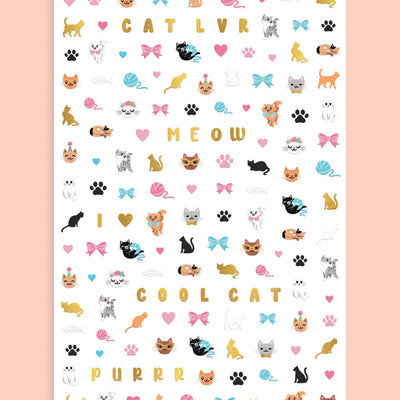 Cool Cat Nail Stickers - 608 nail stickers