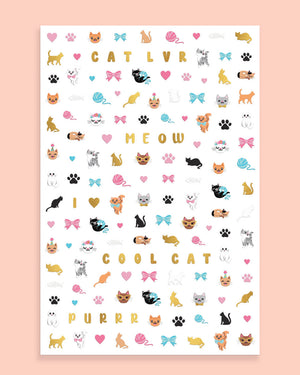 Cool Cat Nail Stickers - 608 nail stickers