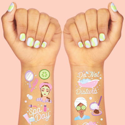 Spa Day Tats - 62 foil temporary tattoos