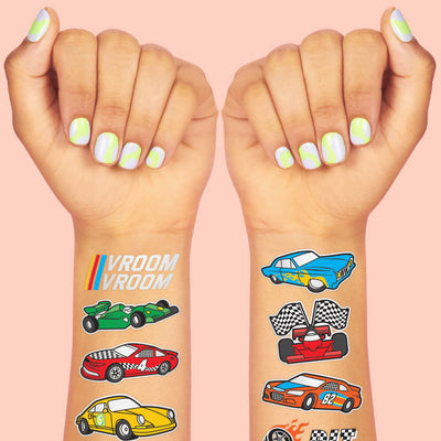 Racecar Tats - 46 foil temporary tattoos