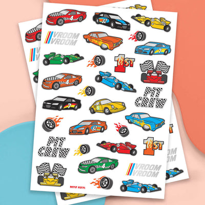 Racecar Tats - 46 foil temporary tattoos