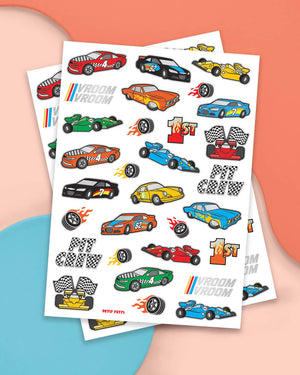 Racecar Tats - 46 foil temporary tattoos