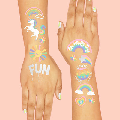 Rainbow 🌈 Tats - 46 foil temporary tattoos