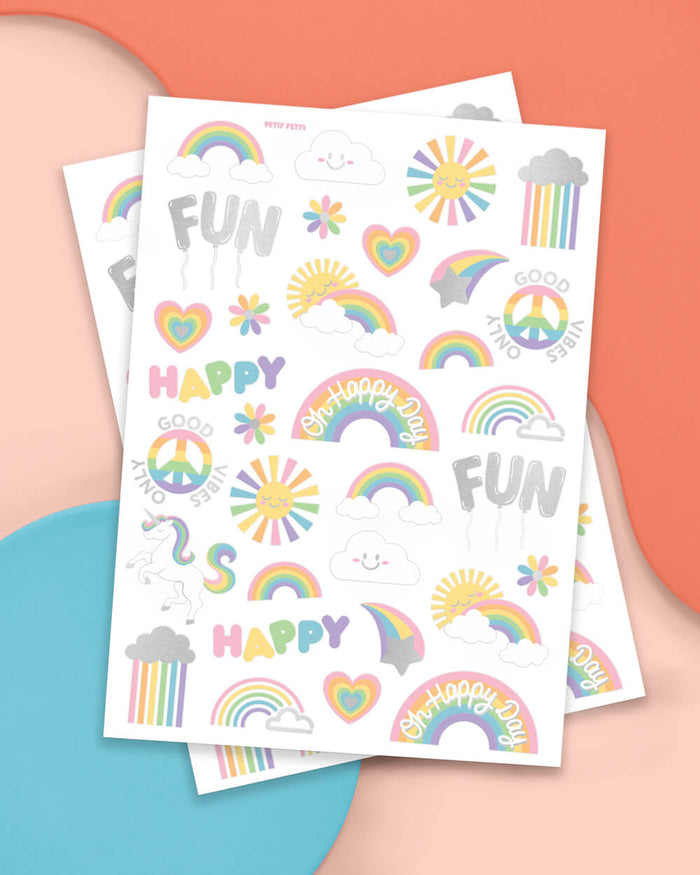 Rainbow 🌈 Tats - 46 foil temporary tattoos