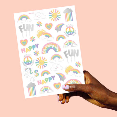 Rainbow 🌈 Tats - 46 foil temporary tattoos