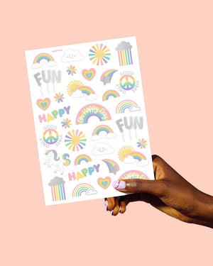 Rainbow 🌈 Tats - 46 foil temporary tattoos