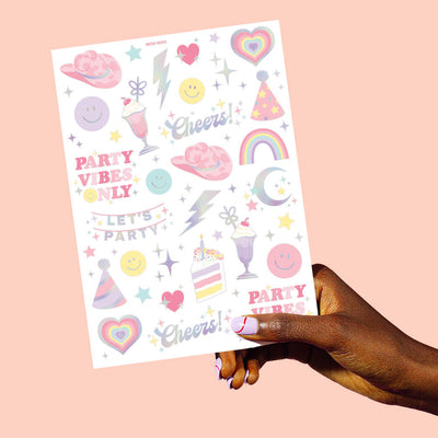 Preppy Pastel Tats - 50 foil temporary tattoos