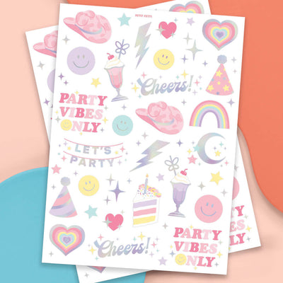 Preppy Pastel Tats - 50 foil temporary tattoos