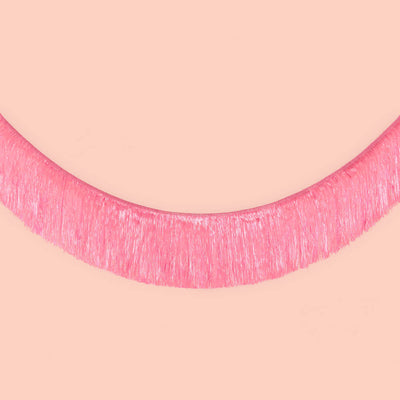 Let's Go Party Fringe - pink iridescent banner
