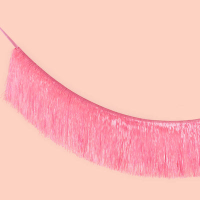 Let's Go Party Fringe - pink iridescent banner