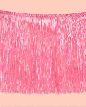 Let's Go Party Fringe - pink iridescent banner