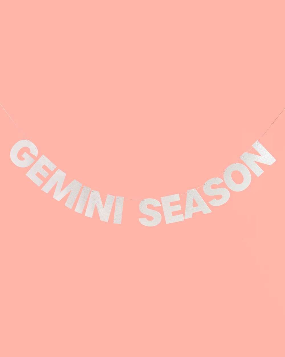 Gemini Season Banner - silver glitter banner