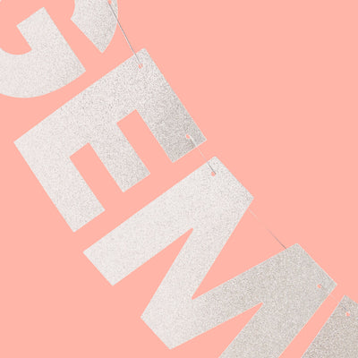 Gemini Season Banner - silver glitter banner