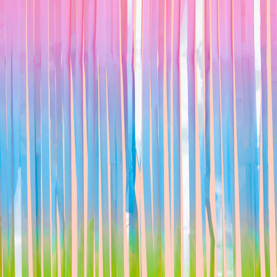 Pastel Party Curtain - rainbow foil curtain