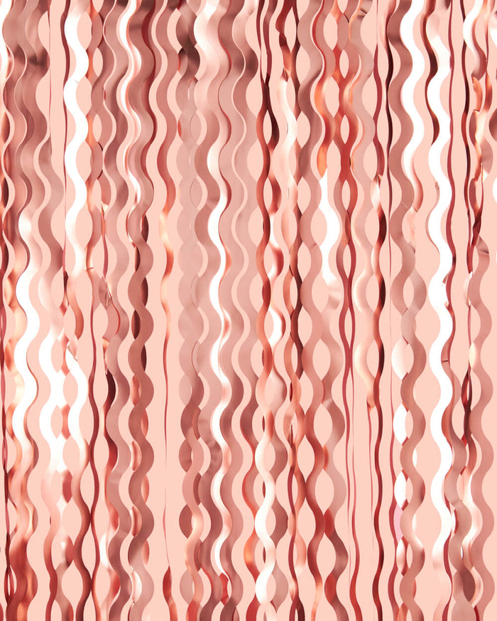 Keep It Wavy Curtain - rose gold foil curtain