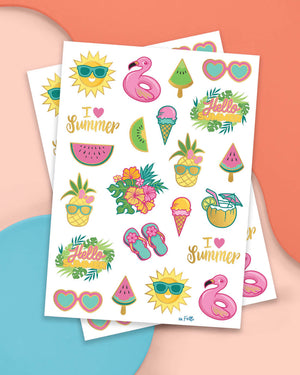 Summer Fun Tats - 44 foil temporary tattoos