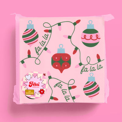 Deck the Halls Napkins - 25 square napkins