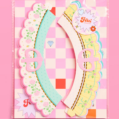 Tea Party Cupcake Wrappers - 24 pc tea cup set