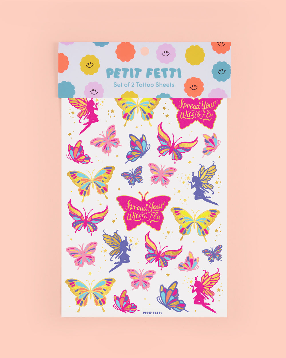 Fairy Flutter Tats - 34 foil temporary tattoos