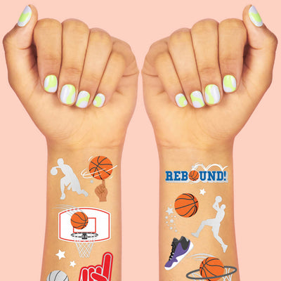 Basketball Tats - 58 foil temporary tattoos