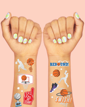 Basketball Tats - 58 foil temporary tattoos