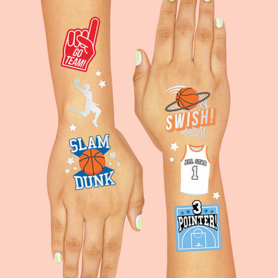 Basketball Tats - 58 foil temporary tattoos