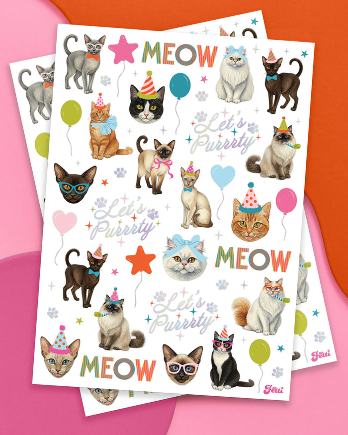 Cat Bday Tats - 54 temporary tattoos