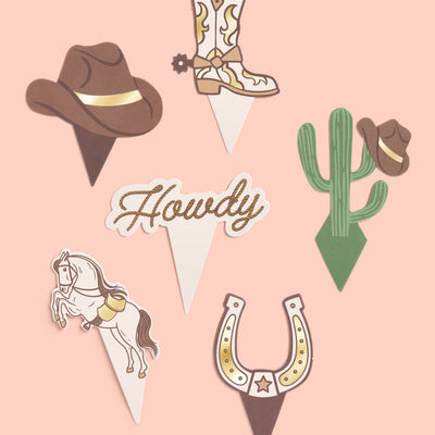 Saddle Up Cupcake Set - 24 sets of liners + toppers