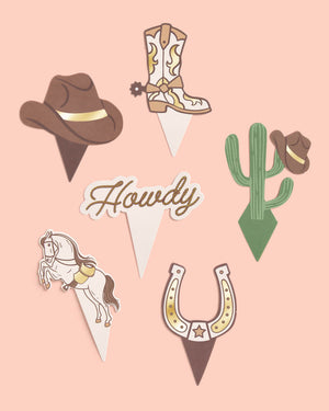 Saddle Up Cupcake Set - 24 sets of liners + toppers