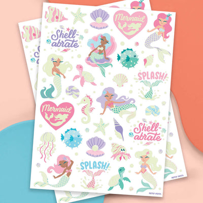 Mermaid Glo Tats - 48 foil temporary tattoos