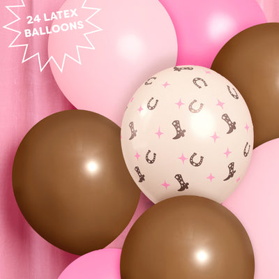 Cowgirl Balloons Set - 24 latex balloons