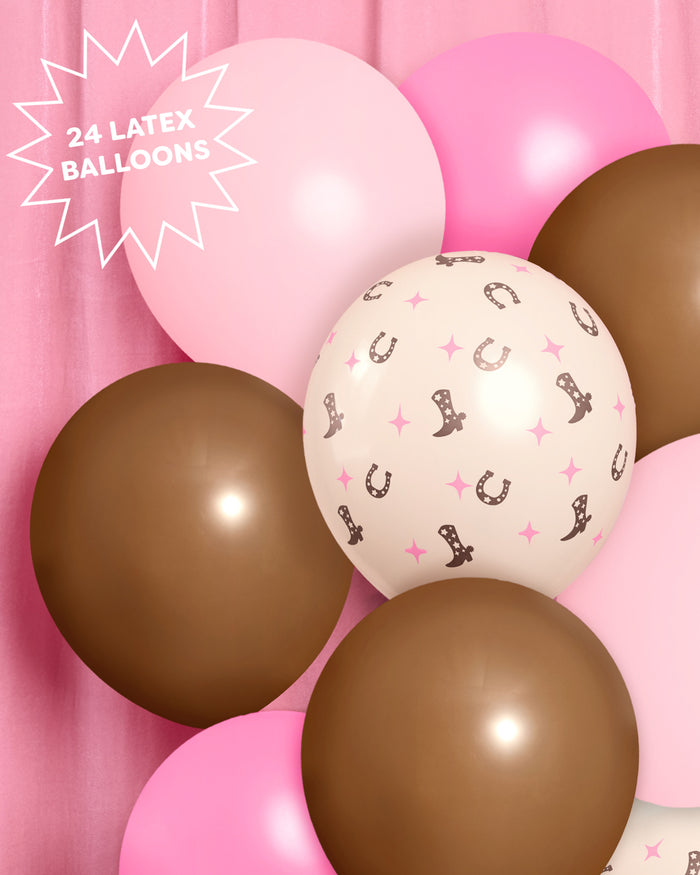 Cowgirl Balloons Set - 24 latex balloons