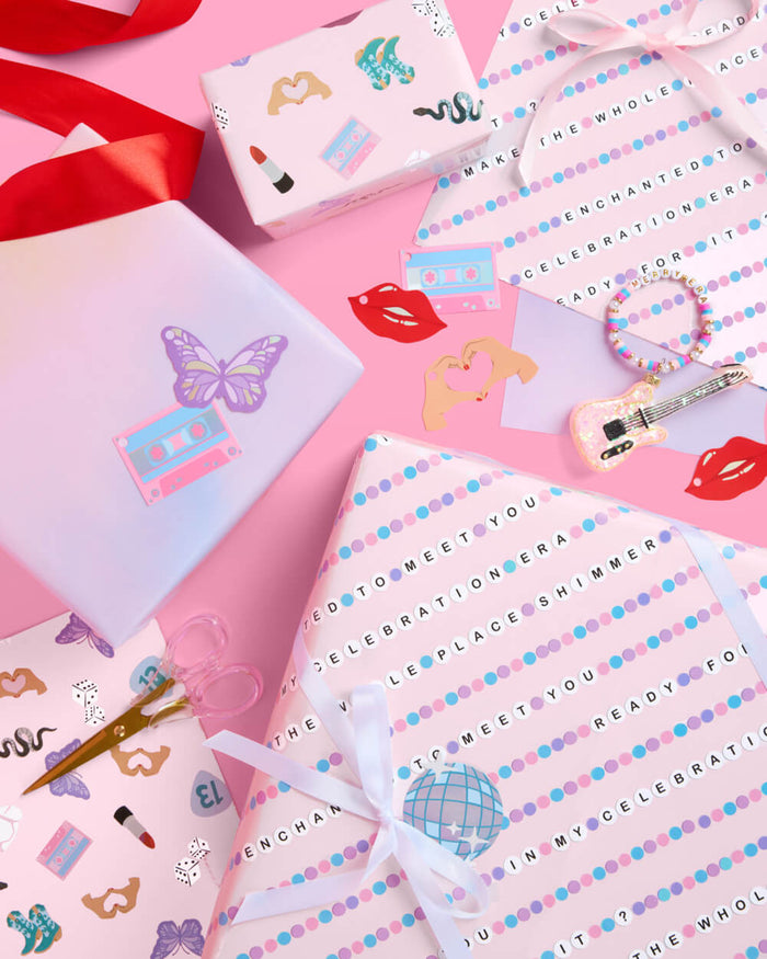 Gifting Era Wrapping Paper Set - 12 sheets + 16 tags