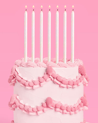 Iridescent Glitter Candles - 10 glitter candles