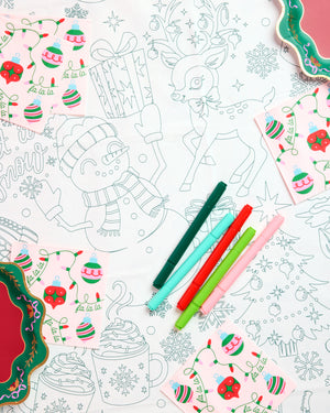 Color Me Merry Paper Tablecloth - coloring tablecloth