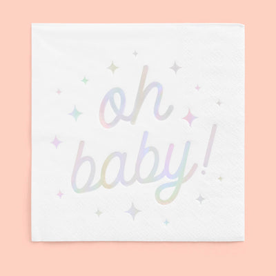 Oh Baby Napkins - 50 white napkins