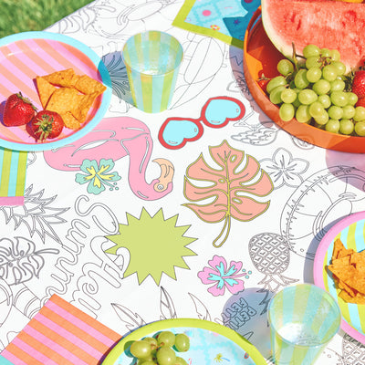 Pool Party Paper Tablecloth - coloring tablecloth