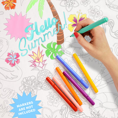 Pool Party Paper Tablecloth - coloring tablecloth