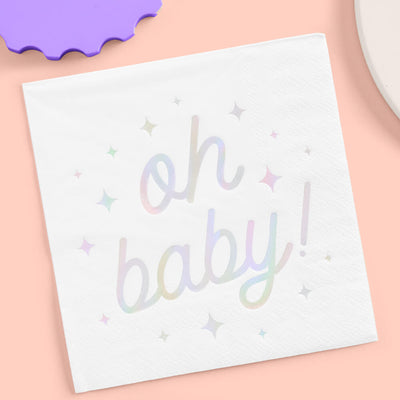 Oh Baby Napkins - 50 white napkins