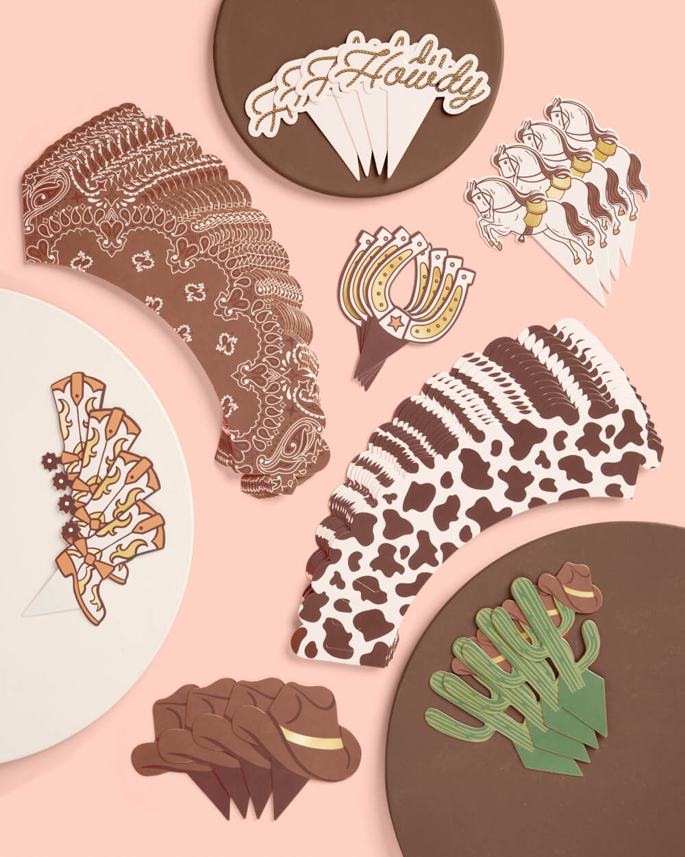 Saddle Up Cupcake Set - 24 sets of liners + toppers