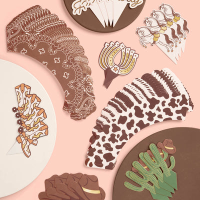 Saddle Up Cupcake Set - 24 sets of liners + toppers