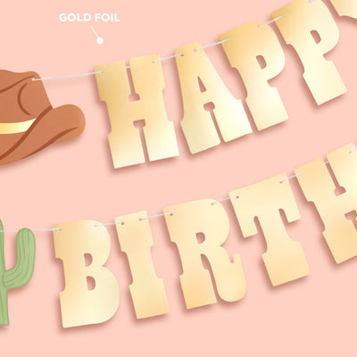 Wild Wild West Banner - gold foil banner